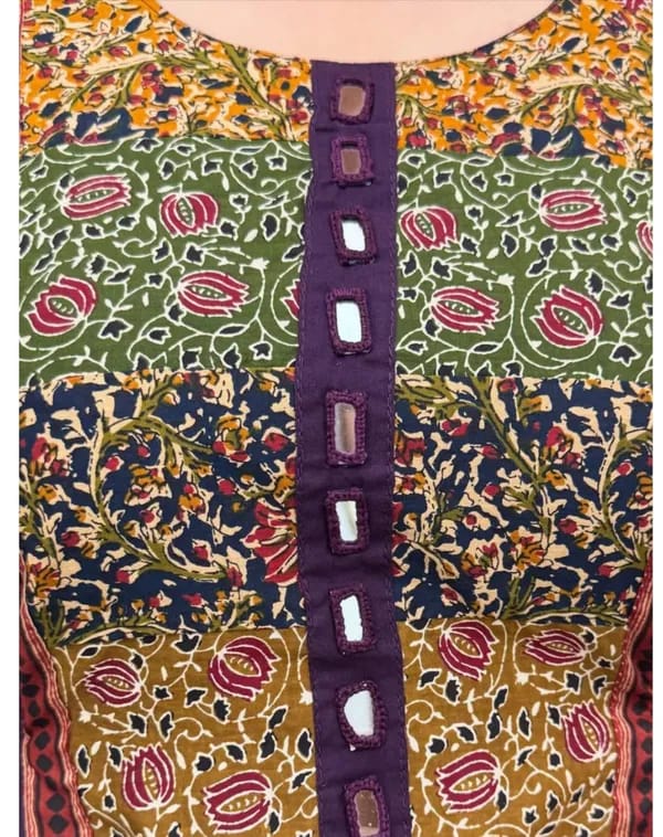 Purpal Solid A-Line Kurti With Pant Set