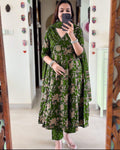Angrakha Pattern Kurti With Pant And Dupatta Set