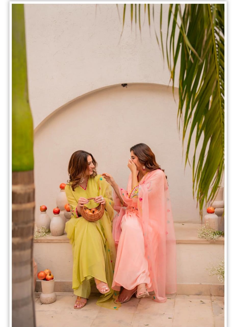 Peach Blossom Anarkali Suit Set