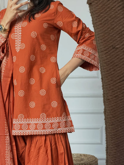Orange Nayra Farsi Salwar Suit Set