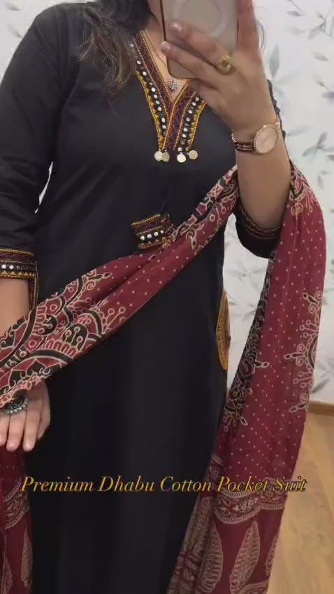 Premium Heavy Rich Dhabu Cotton Aline Suit🥳🥳